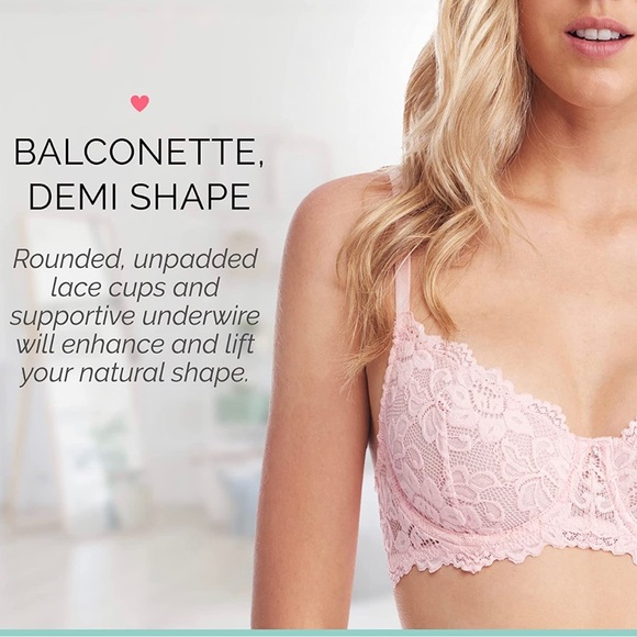 Set of 2 lace bralettes NWT pink white - Picture 5 of 8